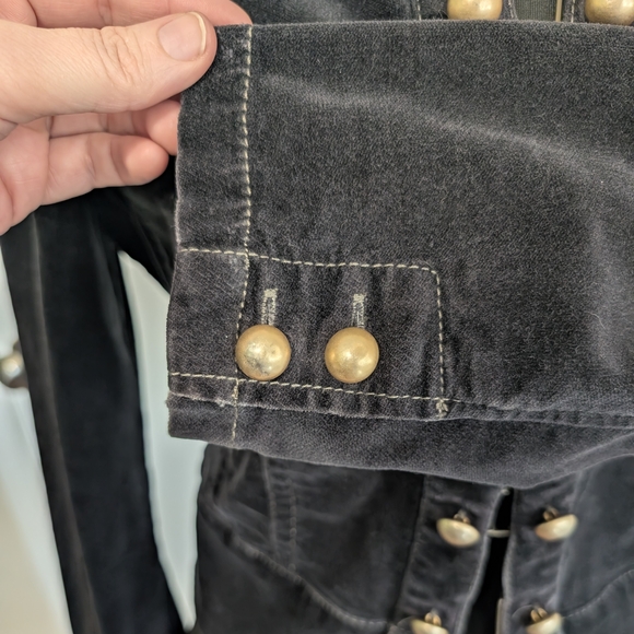 DKNY Black Velvet Blazer with Gold Buttons - Picture 5 of 6